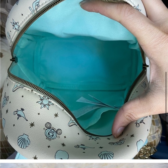 Loungefly Disney Princess Icon Cream and Cyan Blue Mini Backpack - Picture 5 of 6